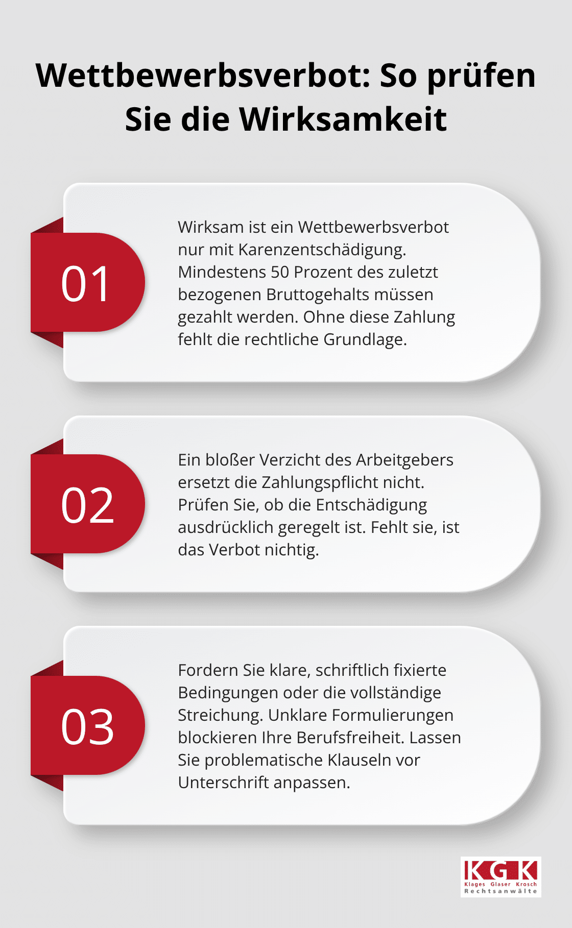Drei Kernaussagen zu nachvertraglichen Wettbewerbsverboten