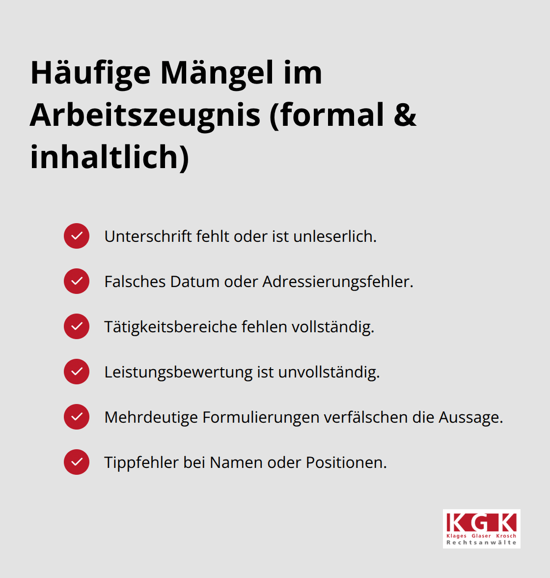 Liste häufiger formaler und inhaltlicher Fehler in Arbeitszeugnissen - Arbeitszeugnis Korrektur Tipps