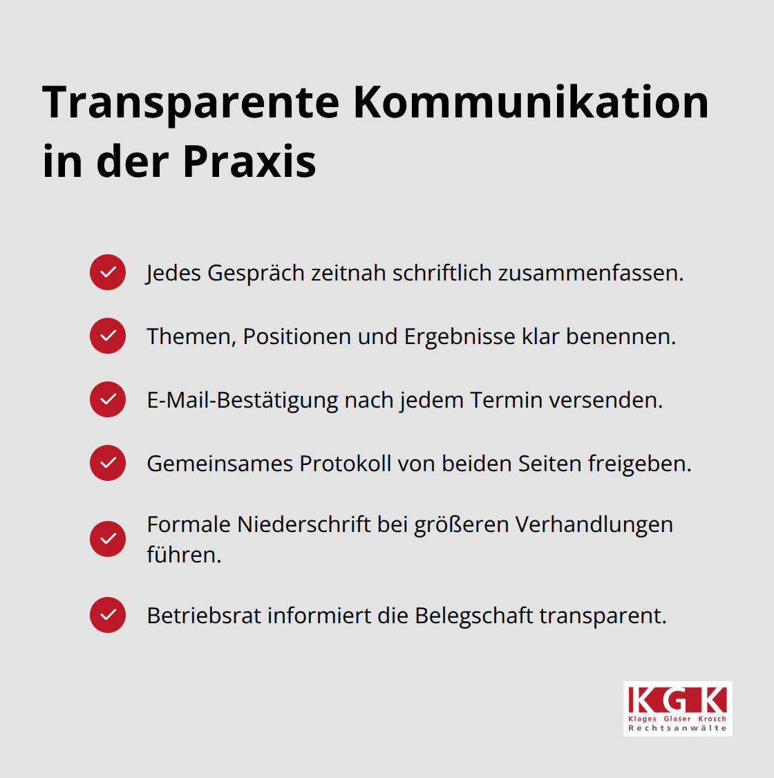 Wesentliche Schritte für Dokumentation und Transparenz zwischen Arbeitgeber und Betriebsrat - Betriebsrat Mitbestimmung Beratung