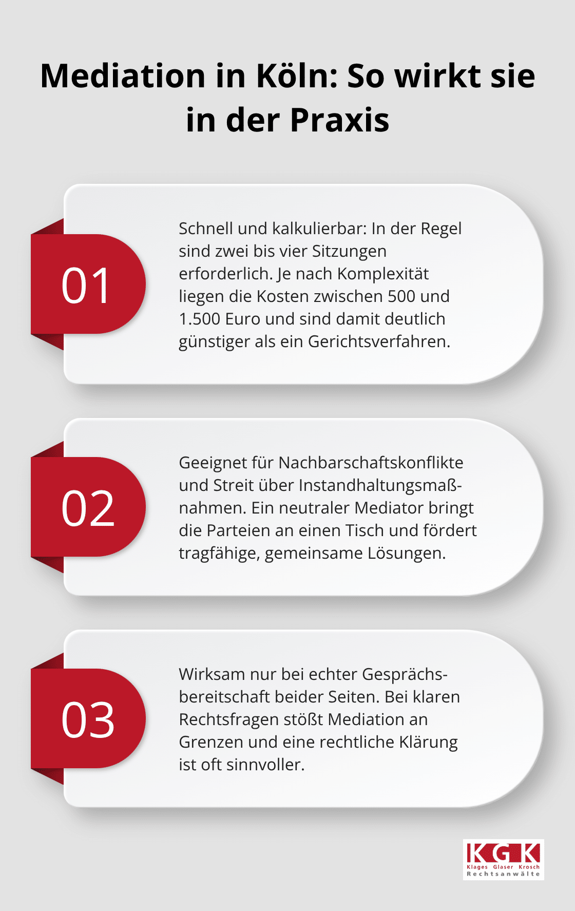 Drei Kernaussagen zur Mediation bei WEG-Konflikten