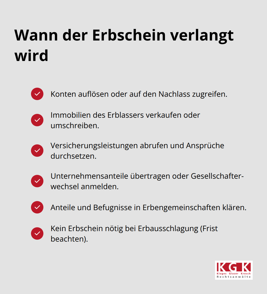 Wofür der Erbschein in der Praxis benötigt wird - Erbschein Köln Beratung