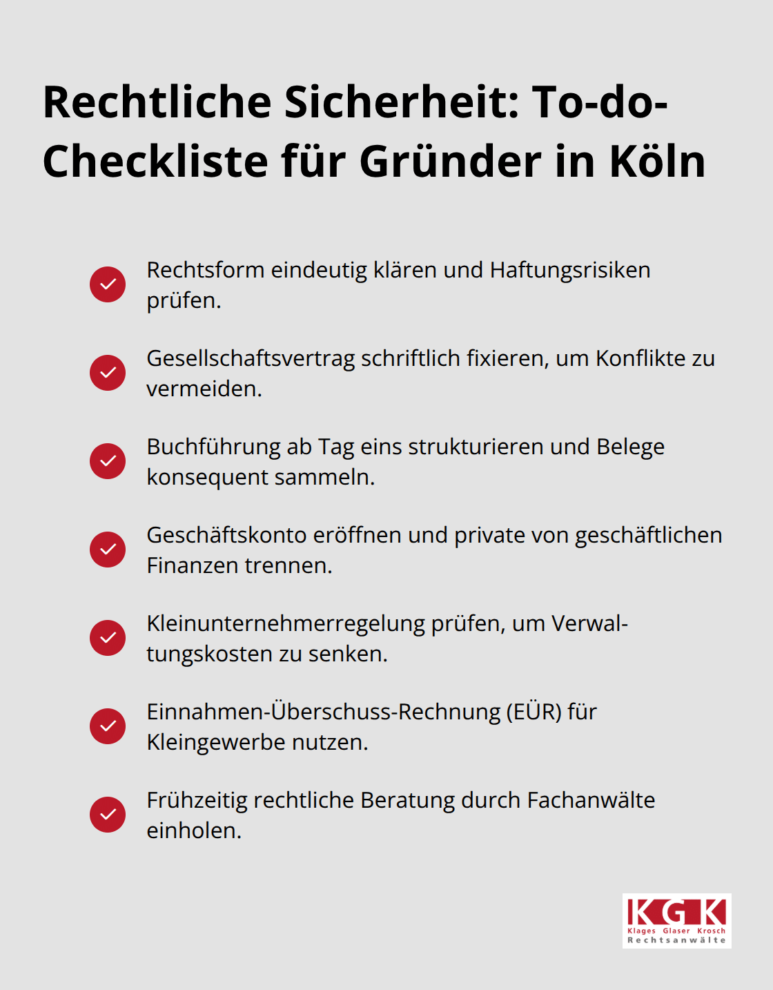Checkliste zur rechtlichen Absicherung nach der Gewerbeanmeldung in Köln - Gewerbeanmeldung Tipps Kosten Köln
