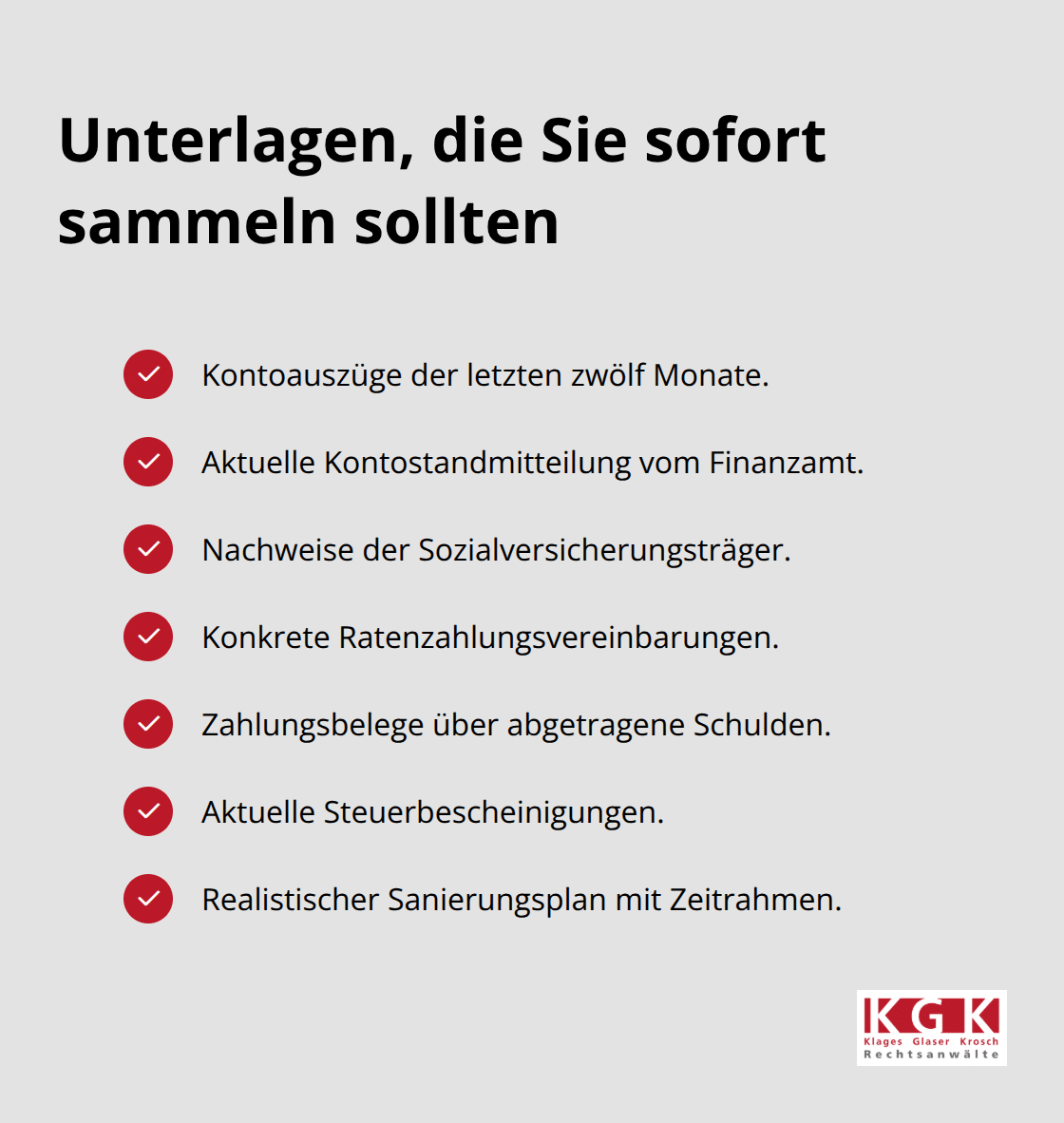 Checkliste wichtiger Unterlagen für das Gewerbeuntersagungsverfahren - Gewerbeuntersagung Verfahren Ablauf