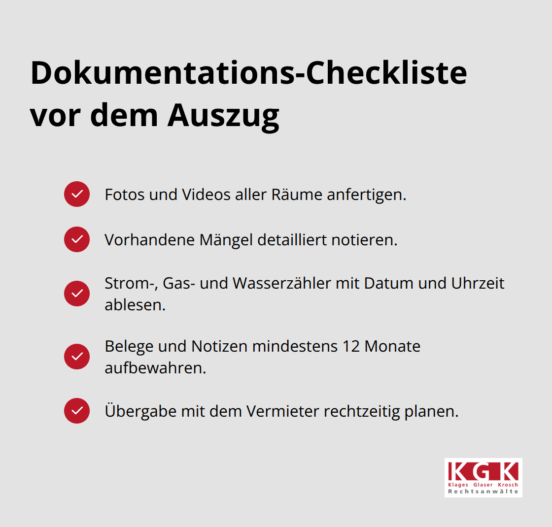 Wichtige Schritte zur Beweissicherung beim Auszug aus der Mietwohnung - Kündigung Mietverhältnis Vorlage Köln
