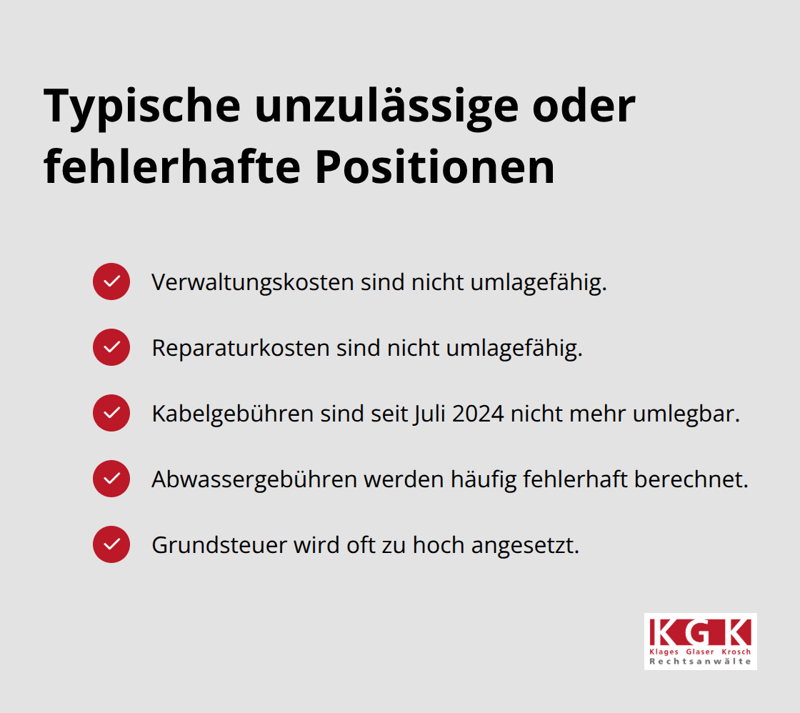 Liste häufiger Fehler in Nebenkostenabrechnungen - Nebenkostenabrechnung Prüfen Köln