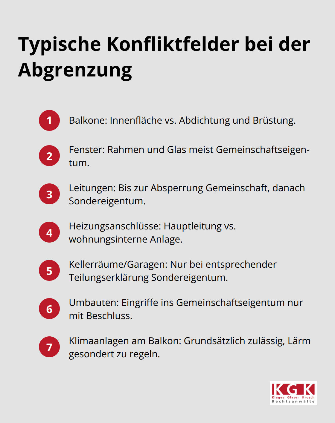 Kompakte Liste häufiger Streitpunkte zwischen Sonder- und Gemeinschaftseigentum - Sondereigentum Gemeinschaftseigentum Klären
