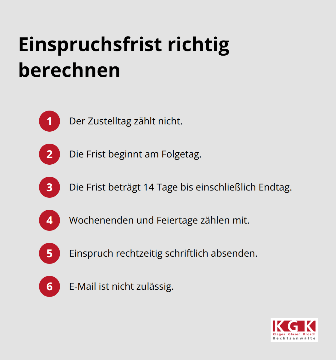 Kompakte Schritt-für-Schritt-Übersicht zur Berechnung der zweiwöchigen Einspruchsfrist - Verkehrsrecht Bußgeld Einspruch Tipps