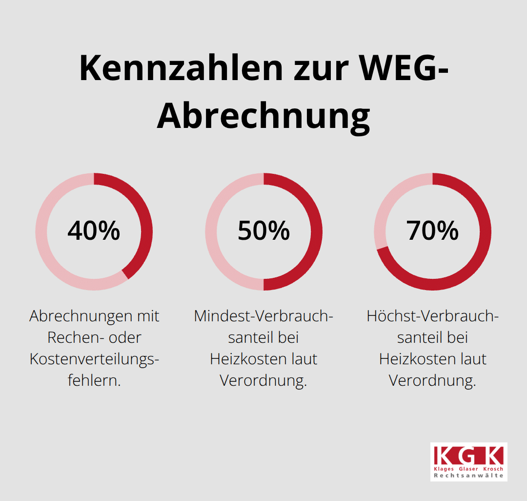 Prozentangaben zu Fehlerhäufigkeit und Heizkosten-Verbrauchsanteil - WEG Verwalter Abrechnung Prüfen